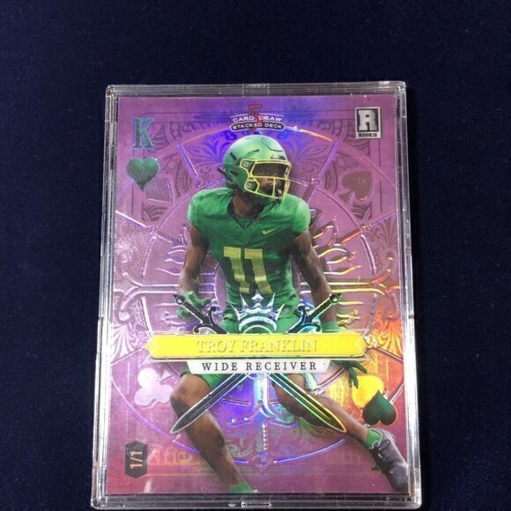 Rare Purple King Hearts 1/1 Rookie Card Troy Franklin 2023